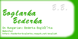 boglarka bederka business card